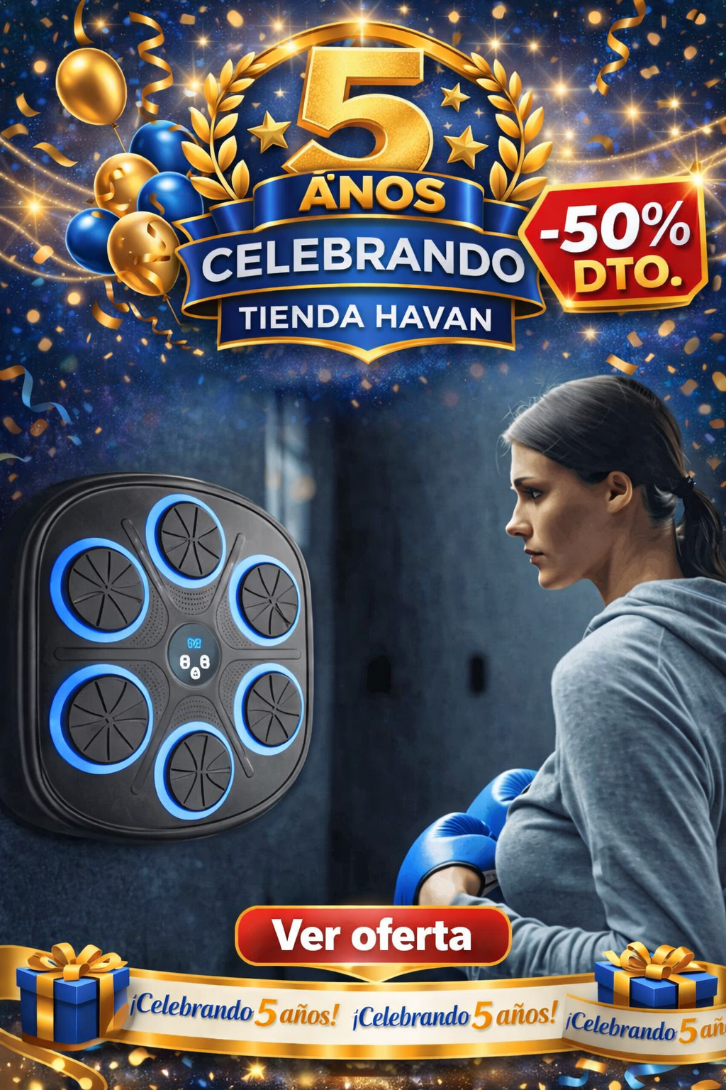 Máquina de boxeo musical con guantes de boxeo - ProBox® 3.0