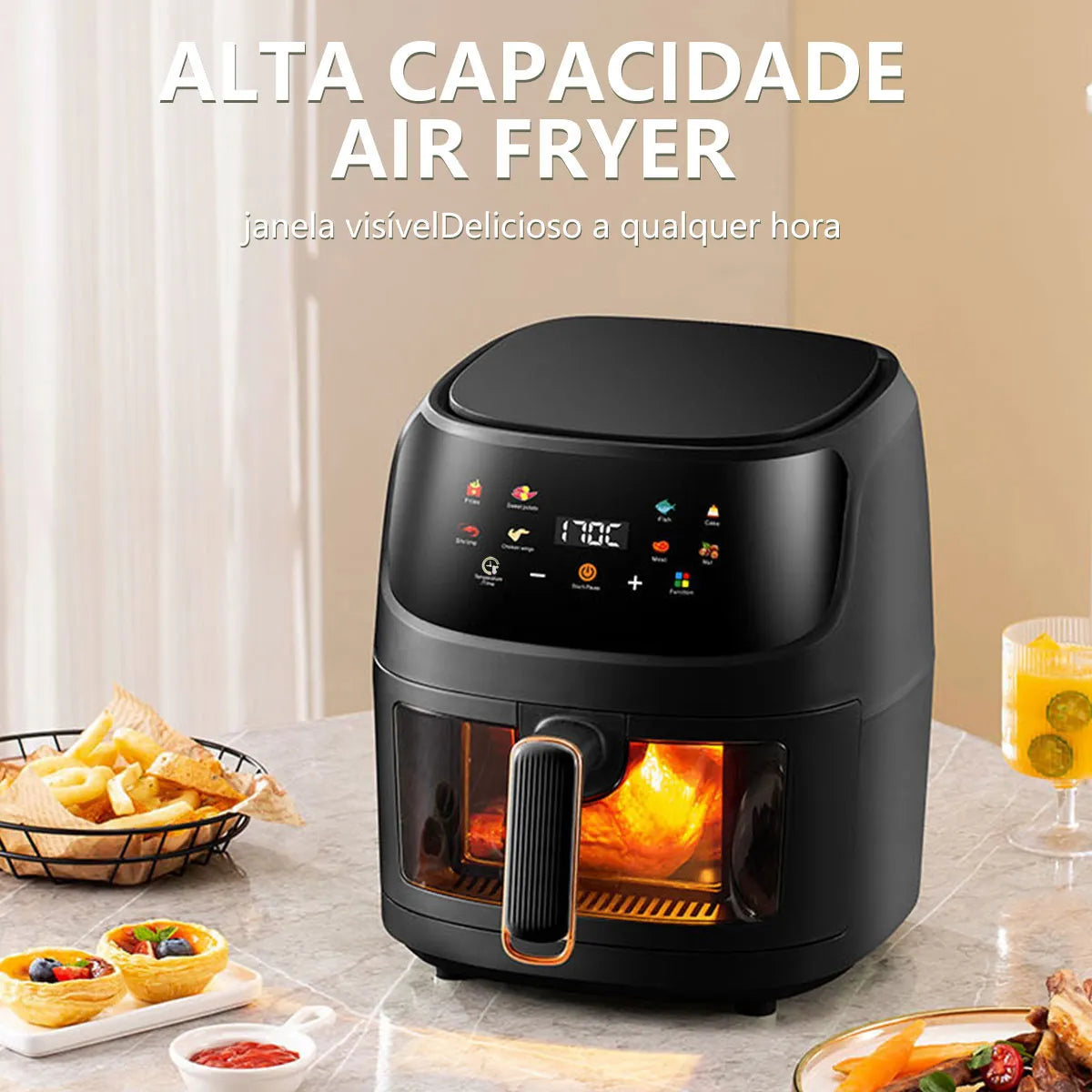 AIRFRYER X-Home® Freidora de Aire Digital con Gran Capacidad + Incluye Obsequios 🎁