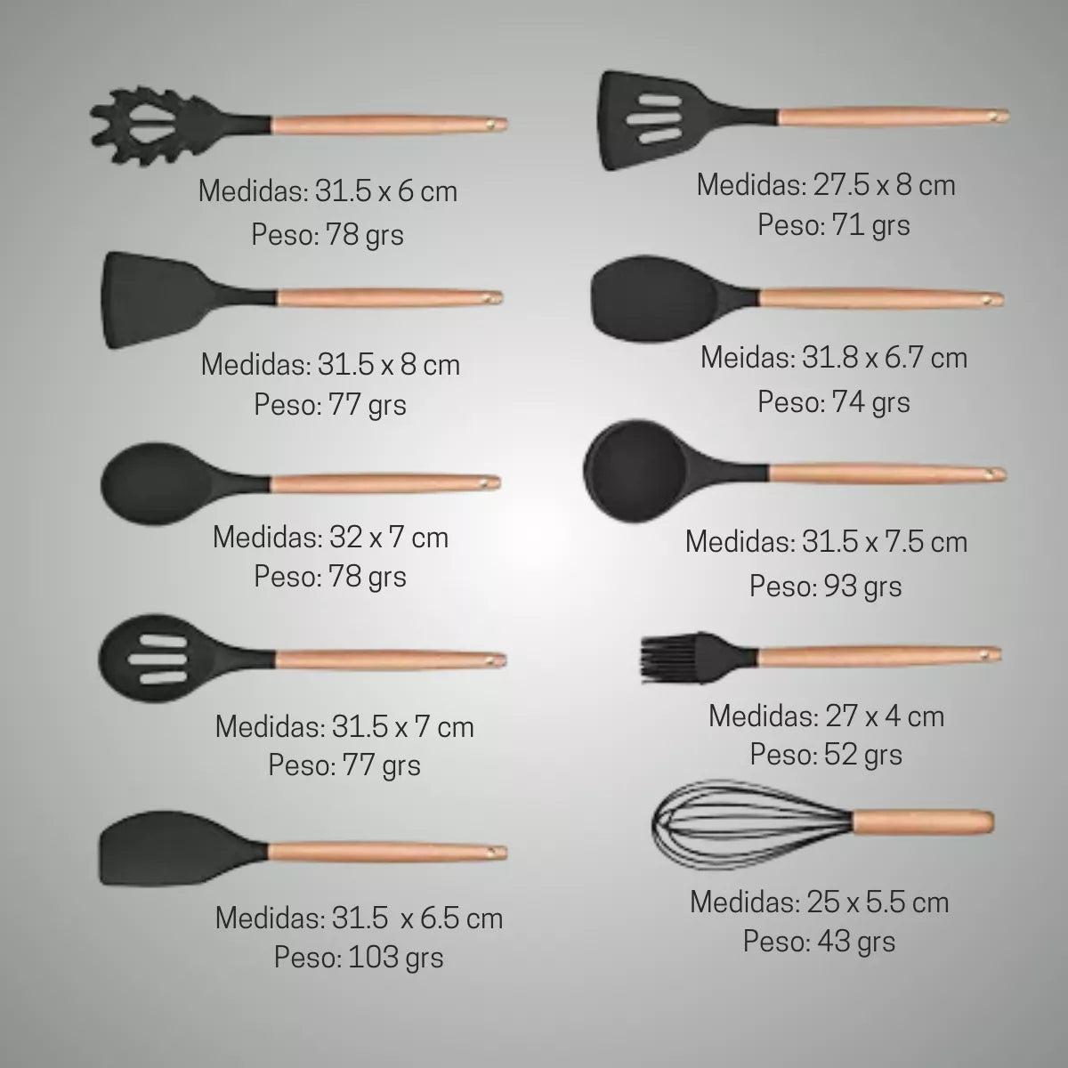 MasterChef Pro™ - Set de Instrumentos de Cocina de Silicona